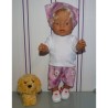 korte broek set roze vlinders baby born 43cm