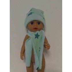 muts met sjaal mint sterren baby born little 36cm