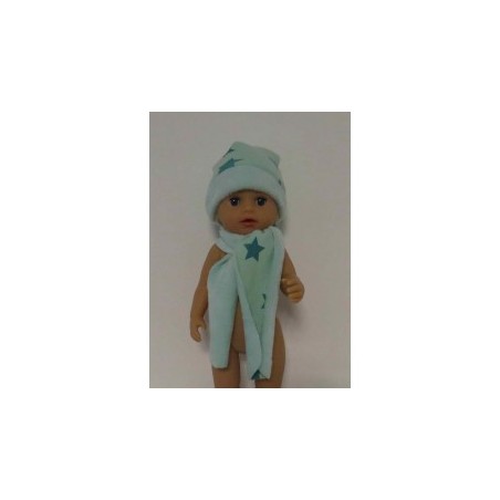 muts met sjaal mint sterren baby born little 36cm