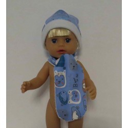 muts met sjaal blauw beren baby born little 36cm