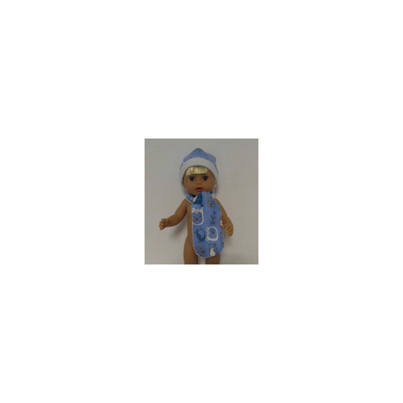muts met sjaal blauw beren baby born little 36cm