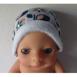muts blauw bloemen  baby born little 36cm