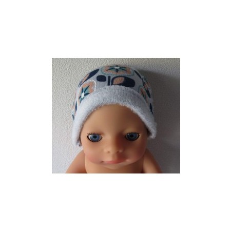 muts blauw bloemen  baby born little 36cm