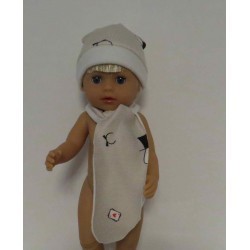 muts met sjaal gestreept baby born little 36cm