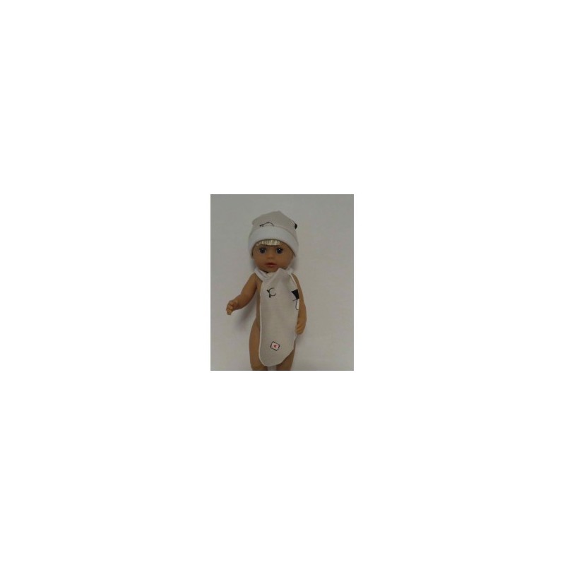 muts met sjaal gestreept baby born little 36cm
