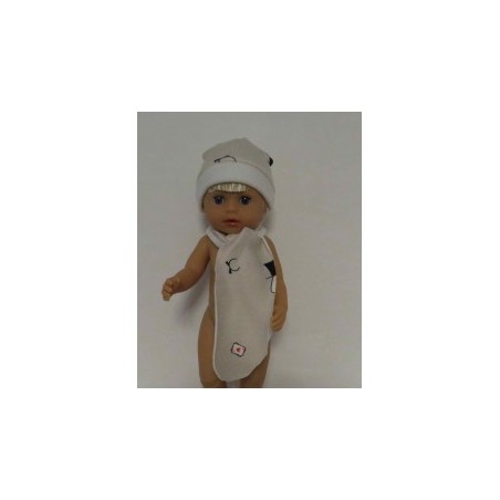 muts met sjaal gestreept baby born little 36cm