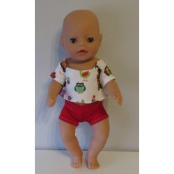 korte broek setje vogels baby born little 36cm