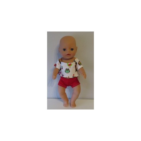 korte broek setje vogels baby born little 36cm