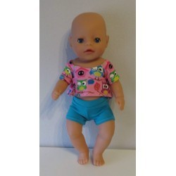 korte broek setje uilen baby born little 36cm