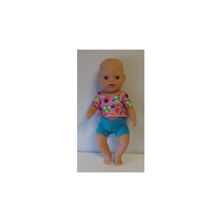 korte broek setje uilen baby born little 36cm