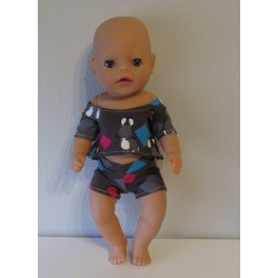 korte broek setje konijnen baby born little 36cm