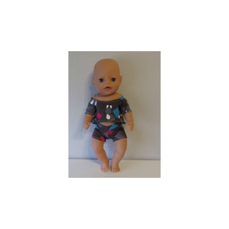 korte broek setje konijnen baby born little 36cm