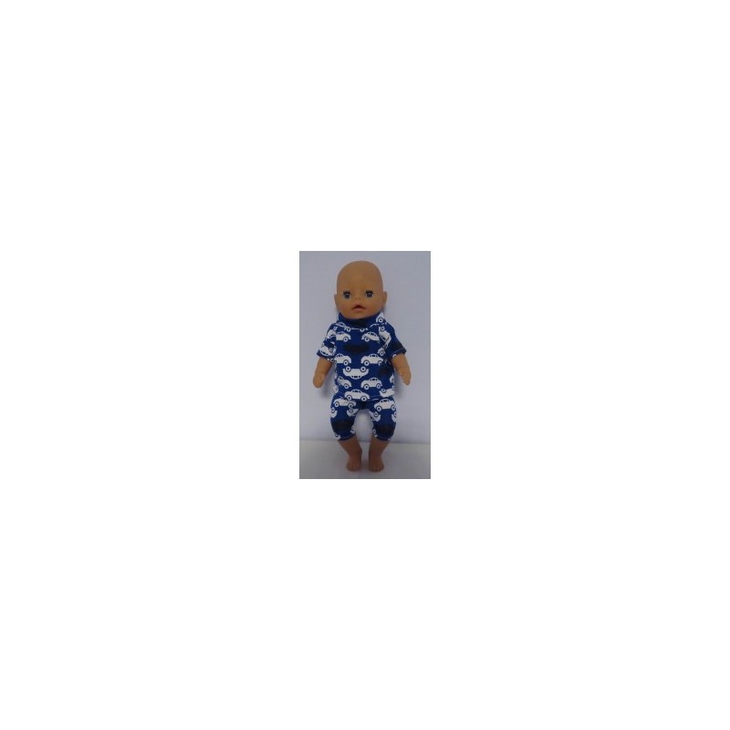 korte broek setje donker blauw auto's baby born little 36cm