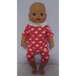 korte broek setje hard roze walvissen baby born little 36cm