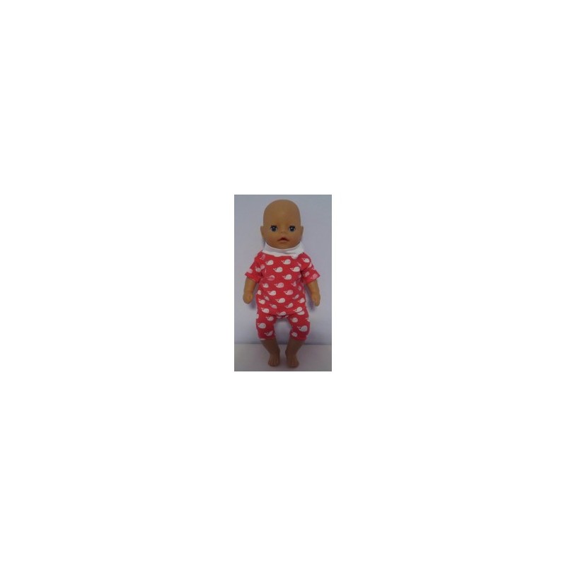 korte broek setje hard roze walvissen baby born little 36cm
