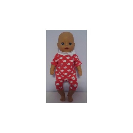 korte broek setje hard roze walvissen baby born little 36cm