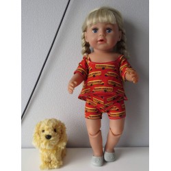 zomerse korte broek set rood bussen baby born 43cm