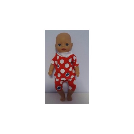 korte broek setje rood polka dots baby born little 36cm