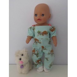 jumpsuit luiaard baby born little 36cm