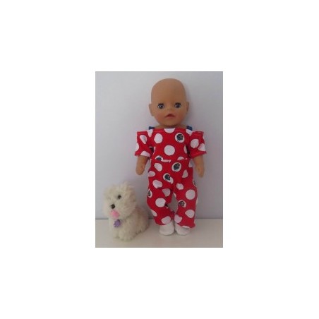 jumpsuit rood polka dots baby born little 36cm