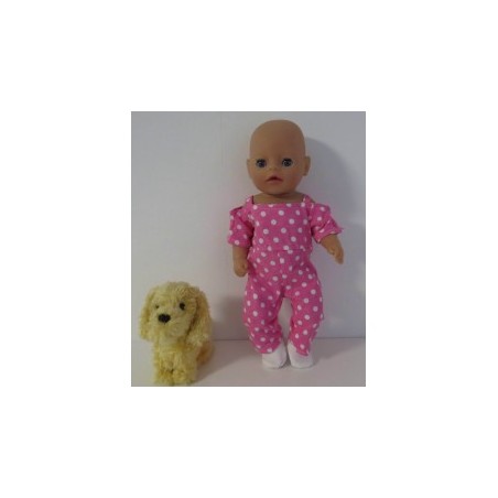 jumpsuit roze polka dots baby born little 36cm