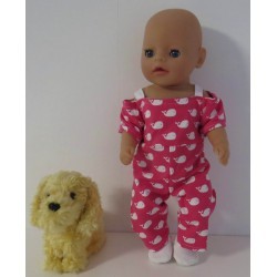 jumpsuit hard roze walvissen baby born little 36cm