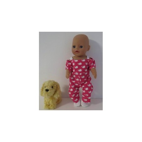 jumpsuit hard roze walvissen baby born little 36cm