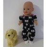 jumpsuit zwart katten baby born little 36cm