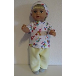 complete set geel met vogels wit baby born 43cm