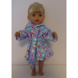 badjas blauw hello kitty hartjes baby born little 36cm