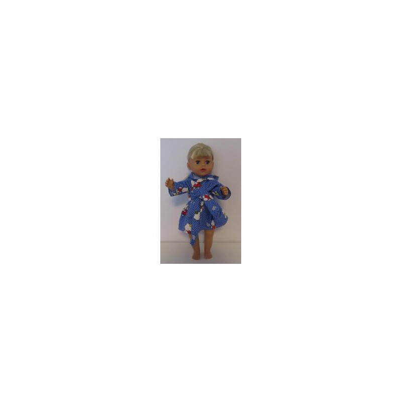 badjas blauw hello kitty stippen baby born little 36cm