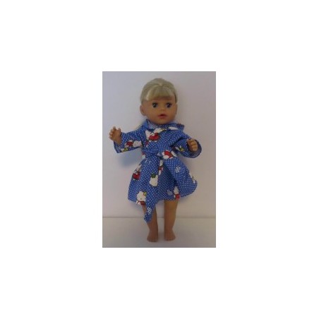 badjas blauw hello kitty stippen baby born little 36cm
