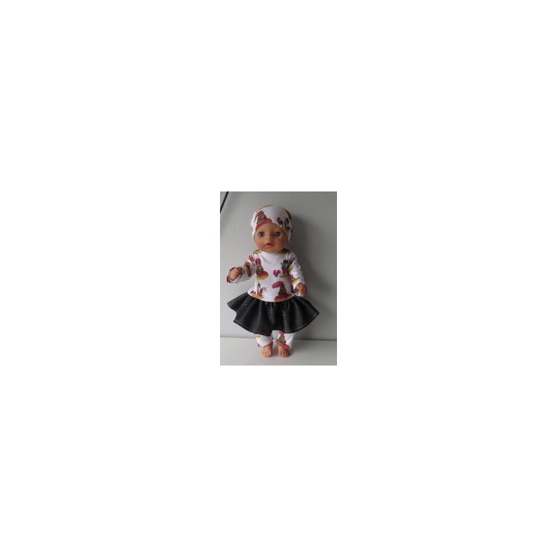 rok setje katten  baby born little 36cm