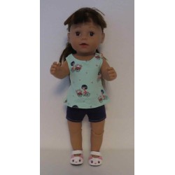 korte broek set mint meisje baby born 43cm