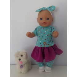 rok setje hartjes baby born little 36cm