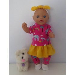 rok setje hard roze olifanten baby born little 36cm