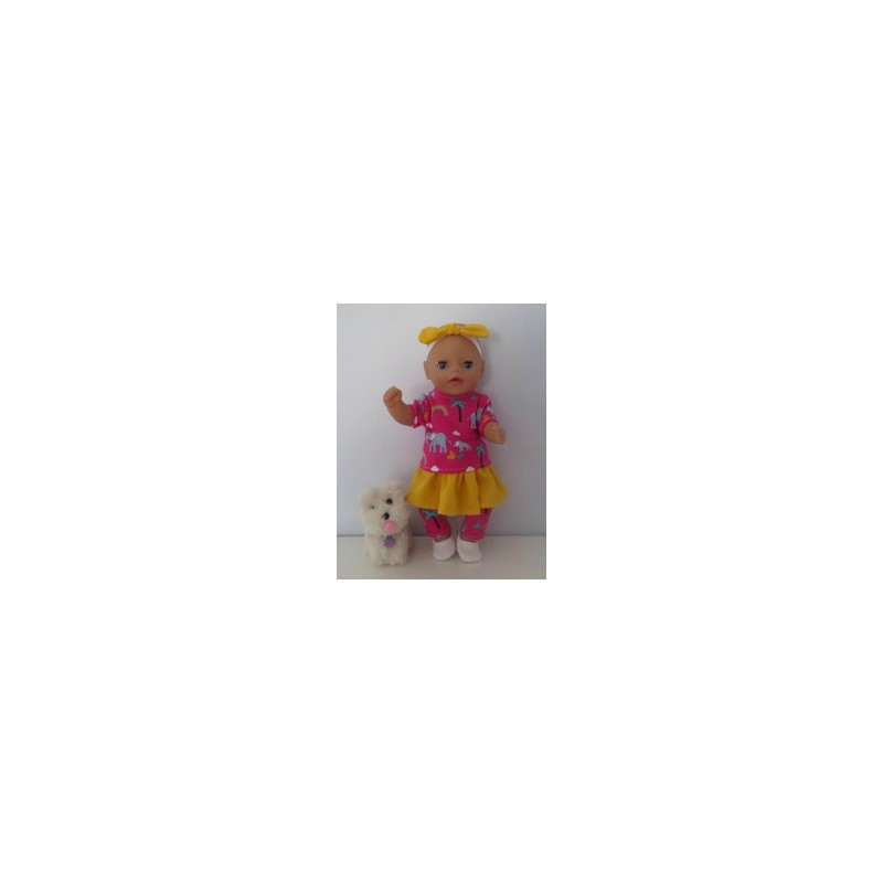 rok setje hard roze olifanten baby born little 36cm