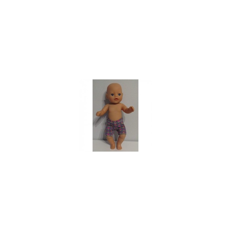 boxershort grijs met bloemen  baby born little 36cm