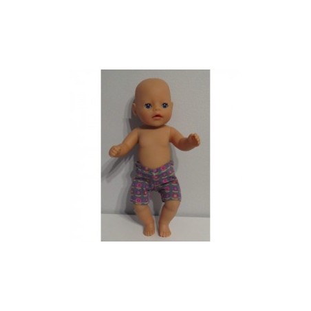 boxershort grijs met bloemen  baby born little 36cm