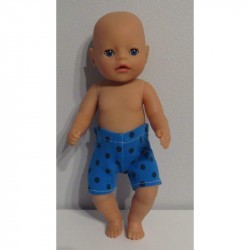 boxershort blauw stippen  baby born little 36cm