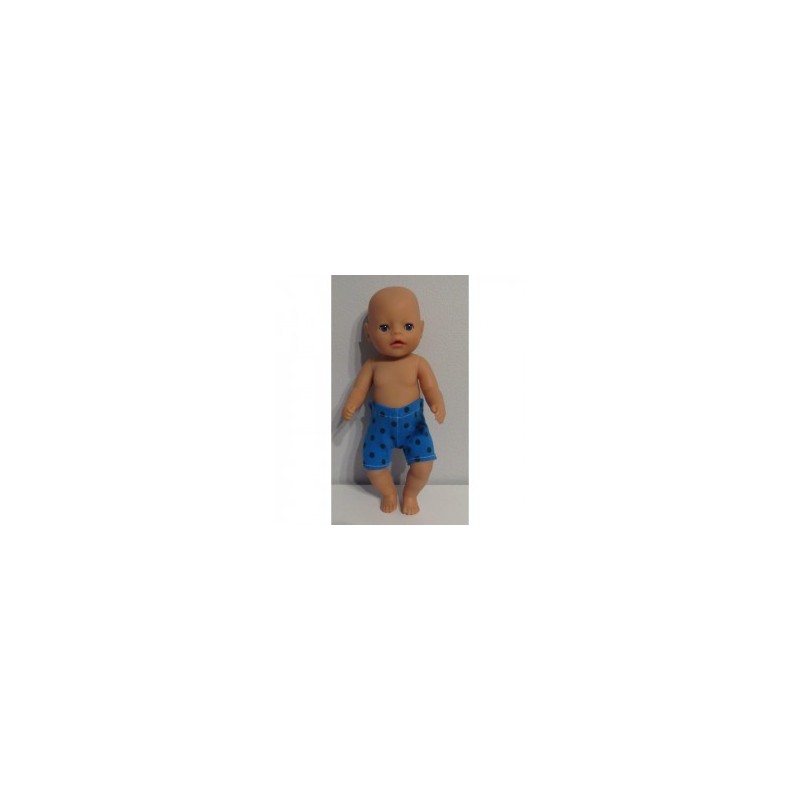 boxershort blauw stippen  baby born little 36cm