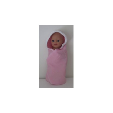 omslagdoek roze met wit baby born little 36cm