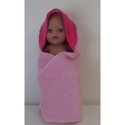 omslagdoek roze met hard roze  baby born little 36cm