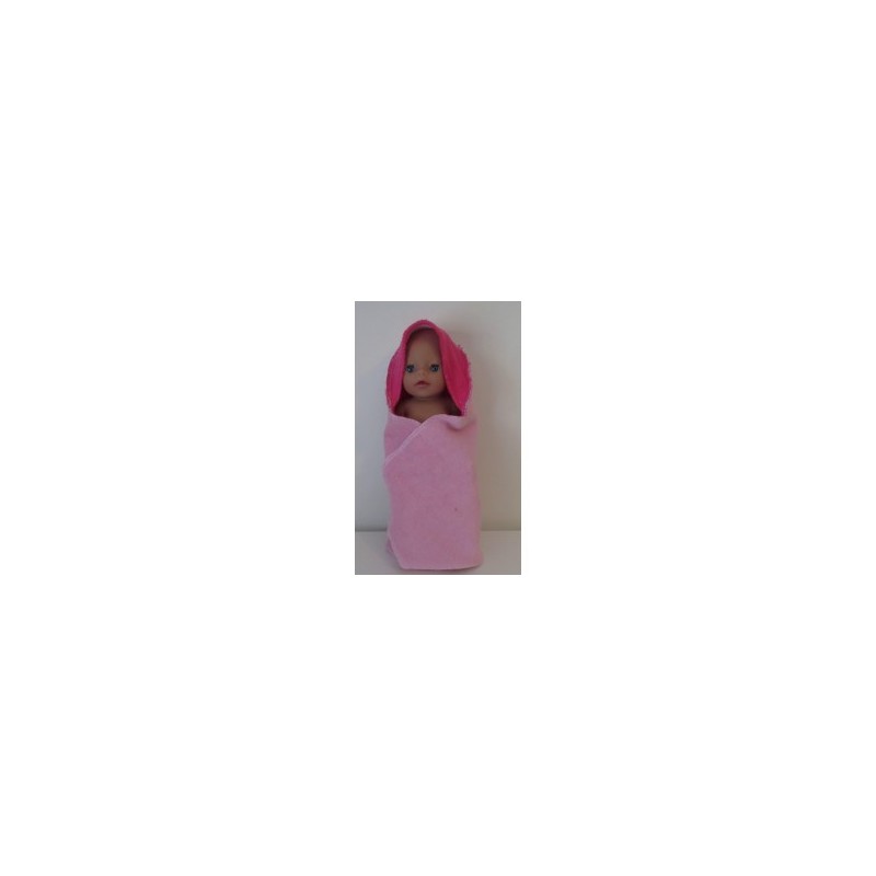omslagdoek roze met hard roze  baby born little 36cm