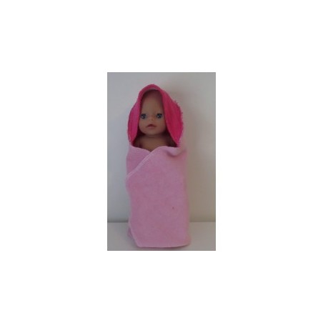 omslagdoek roze met hard roze  baby born little 36cm