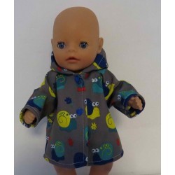 softshell jas grijs slakken baby born little 36cm