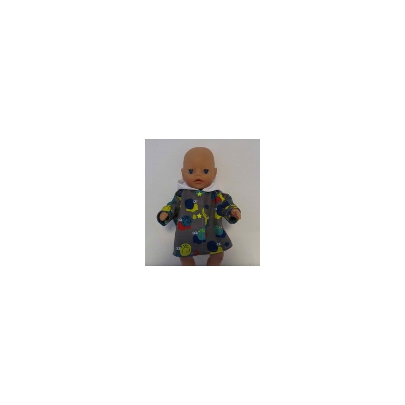 softshell jas grijs slakken met wit baby born little 36cm