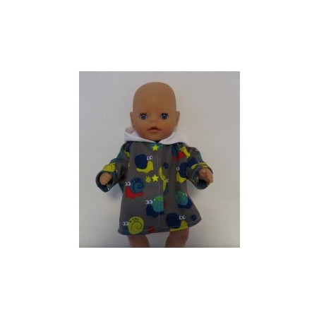 softshell jas grijs slakken met wit baby born little 36cm