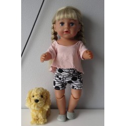 zomerse korte broek set zwart skulls baby born 43cm