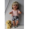 zomerse korte broek set zwart skulls baby born 43cm